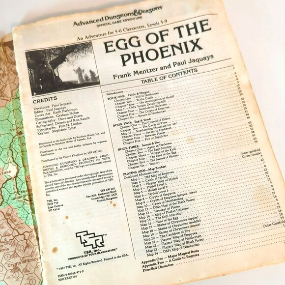 TSR AD&D Egg of the Phoenix Original 1987 Dungeons And Dragons 9201 - Picture 7 of 7